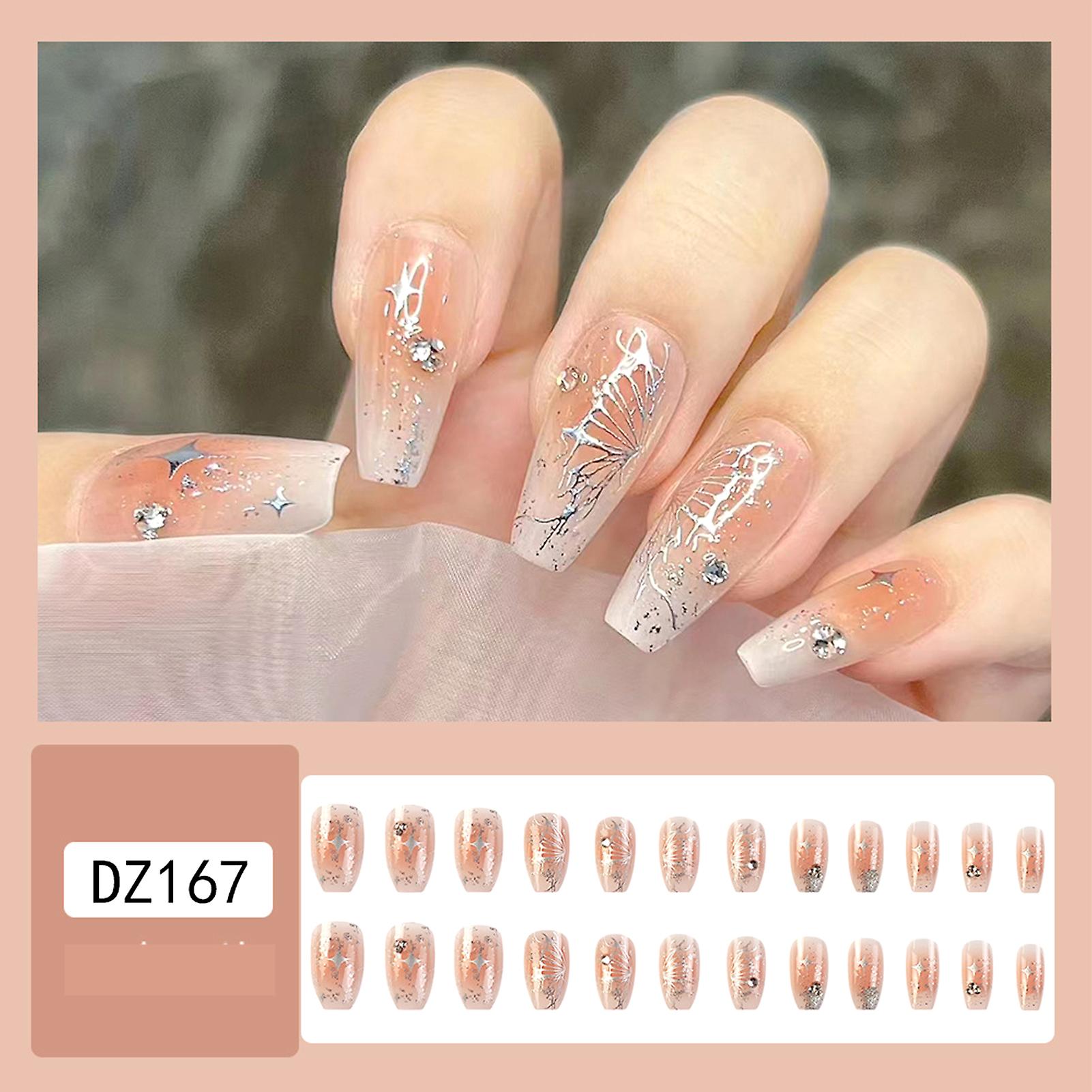 Orange Blushed Lava Square False Nails Eco-friendly No Toxic Safe Material Nails