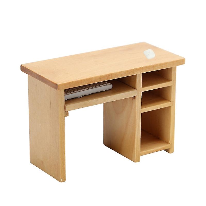 Miniature Furniture Toy Dolls House DIY Decoration Accessories Mini 1:12 Computer Desk Set