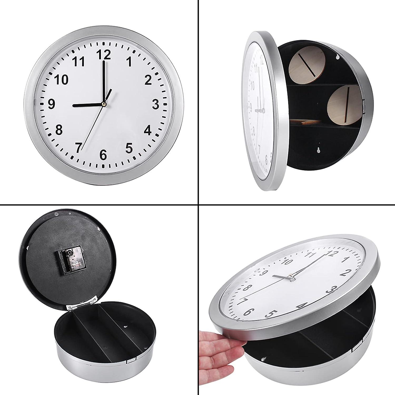 10 Inch Wall Clock with Hidden Safe Box, Secret Compartment Diversion Safe Clock for Storing Valuables and Personal Items