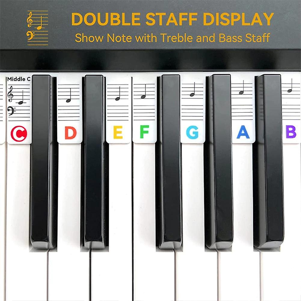 INF Removable Piano and Keyboard Labels 61 Keys Multicolored