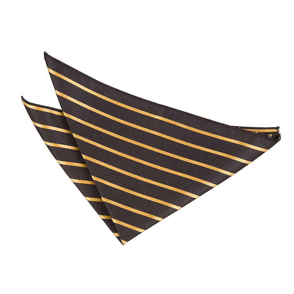Black and Gold Single Stripe Pocket Square