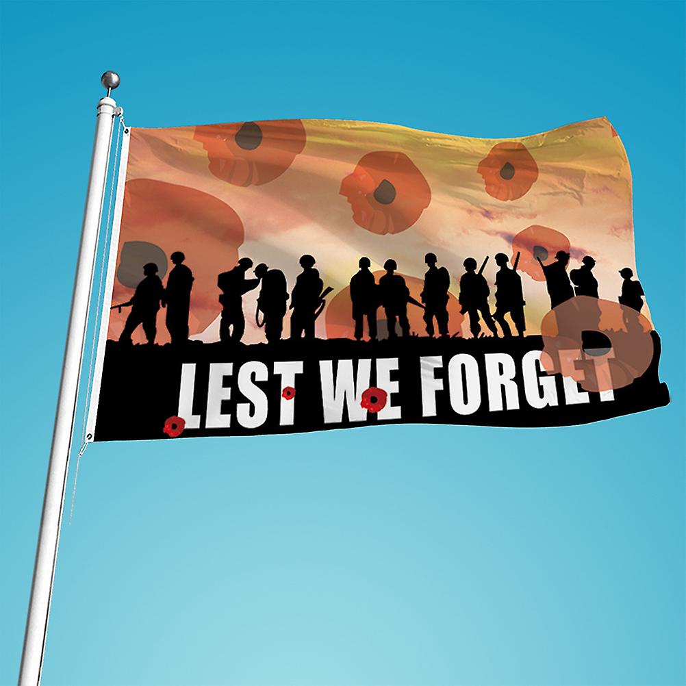 Remembrance Day Flag Polyester Flag Single Side Heavy Duty Flag for Heroes Moderating Remembrance