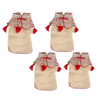 Hunde-Tang-Anzug im chinesischen Stil, Baumwolle, Cheongsam, Satin-Kleidung für Hunde, Haustiere, Welpen, Katzen