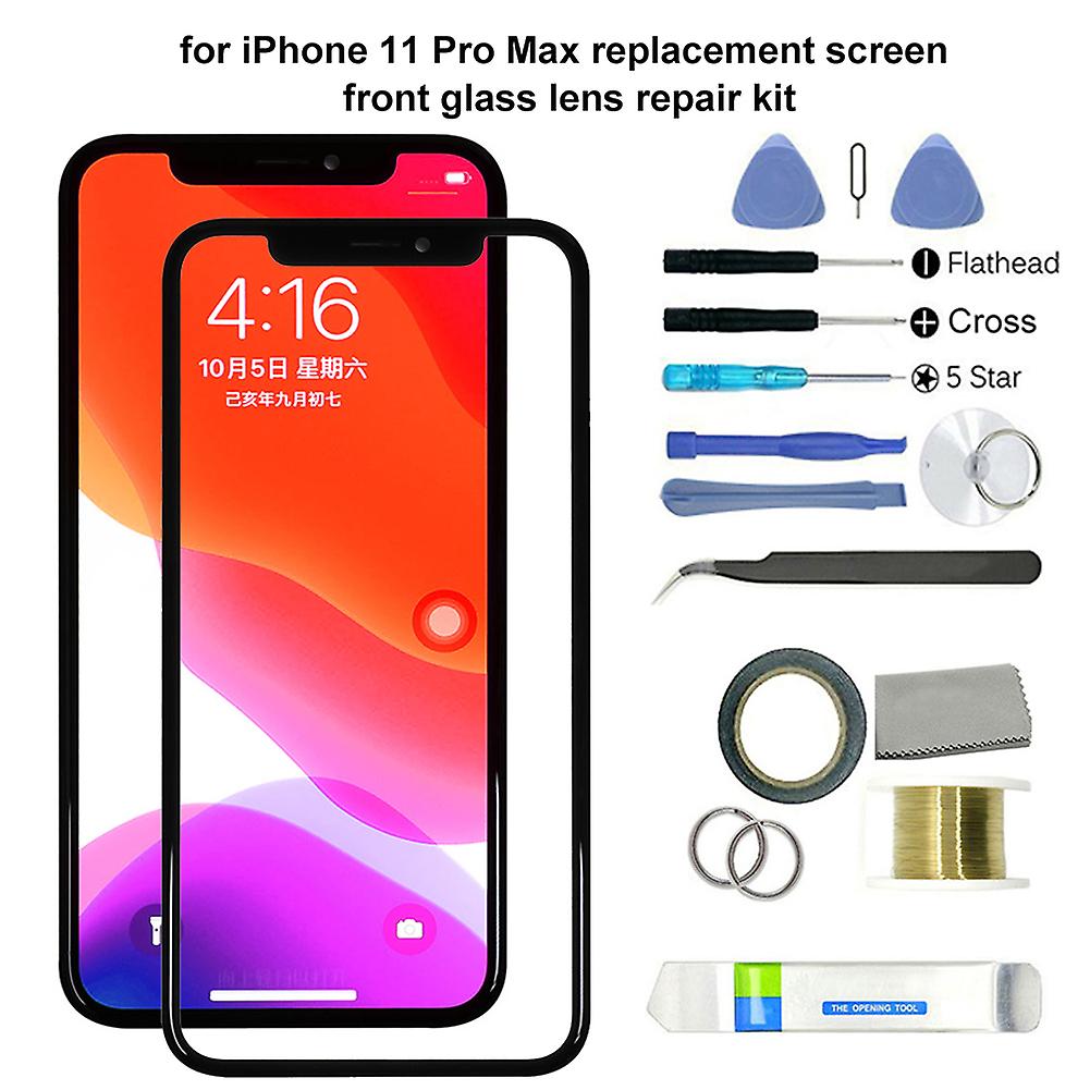 Replacement Phone Outer Front Glass Screen Repair Tool Kit for iPhone 11 Pro Max