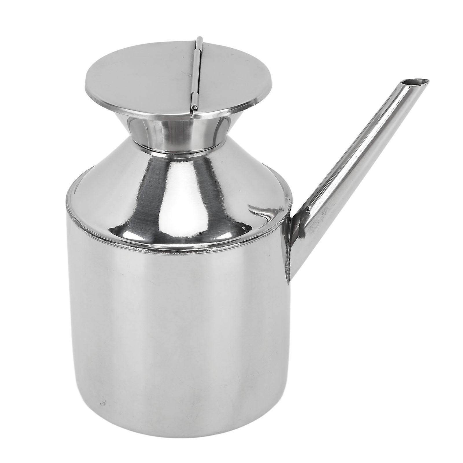 Stainless Steel Oil Can, Multi-Function Oil Container, Oil Dispenser Bottle for Soy Sauce, Vinegar, Cooking Wine, No Handle