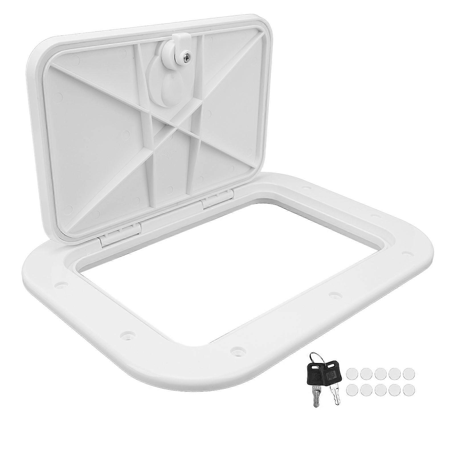 Boat Deck Access Hatch with Cover, Anti-Aging and Shockproof ABS, for Motorhome, Caravan, Yacht, Camper, White