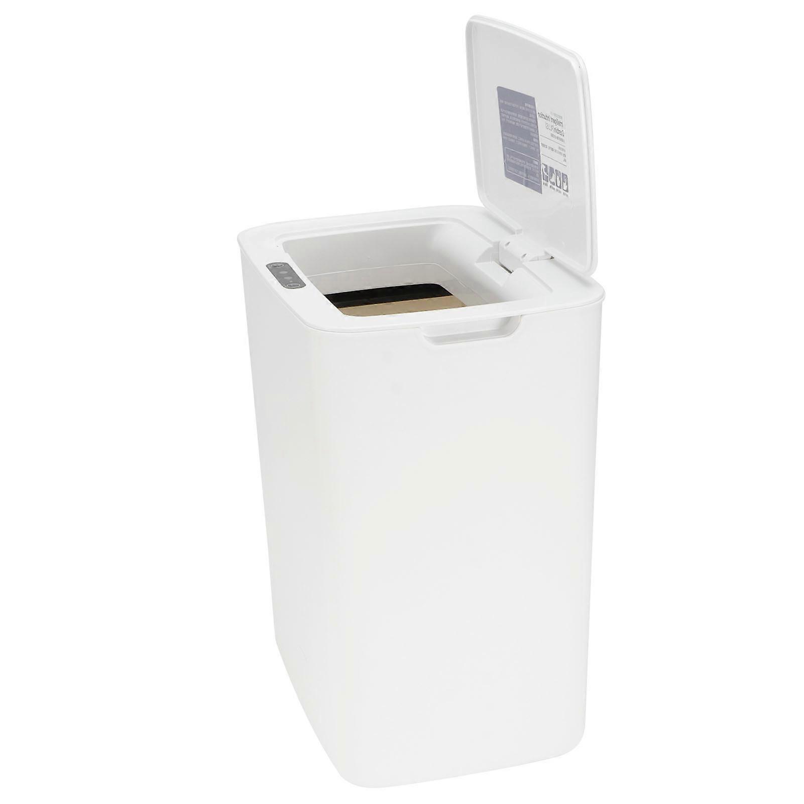 14L Home Automatic Infrared Sensor Trash Can Kitchen Bedroom Smart Garbage Bin White