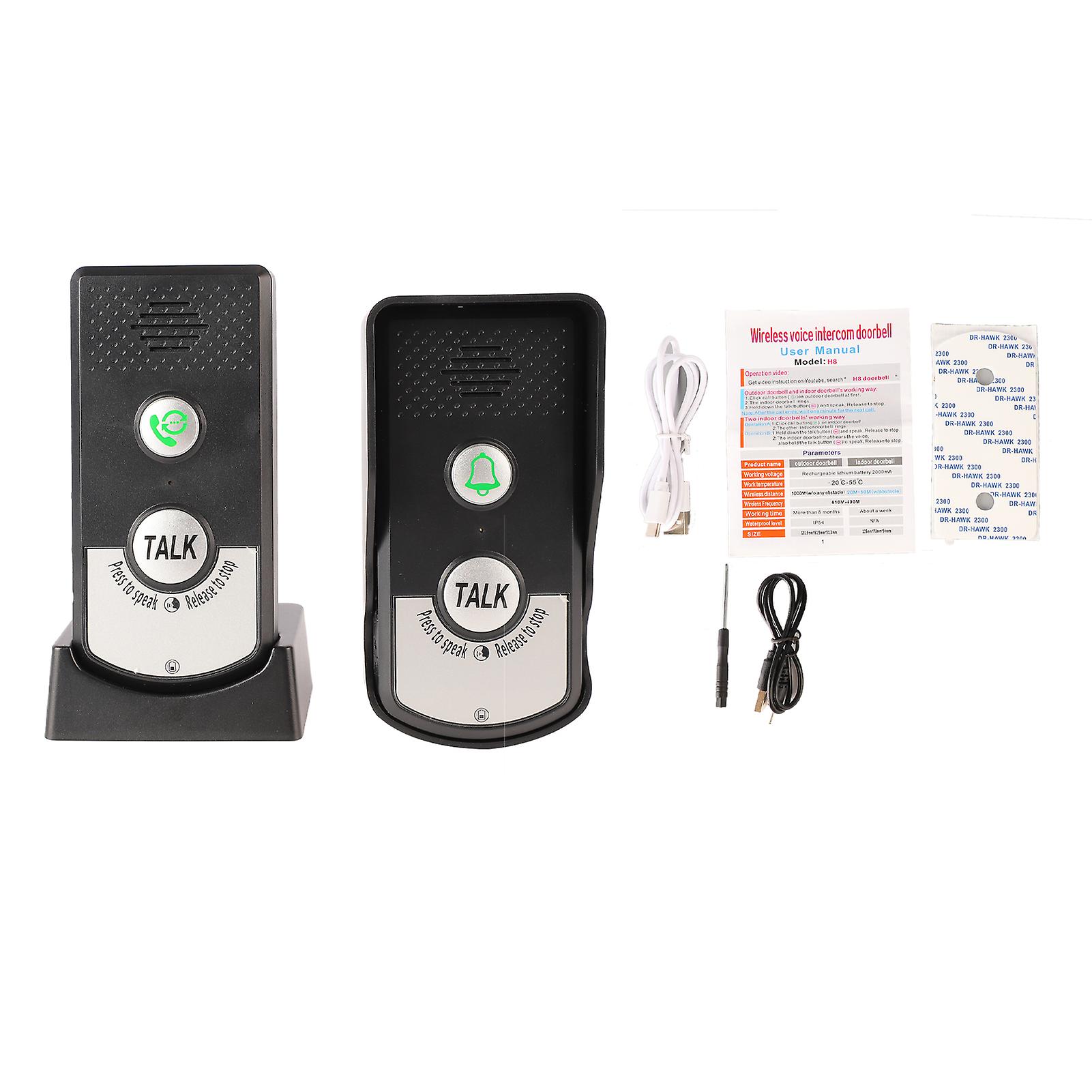 Wireless Voice Intercom Doorbell with Long Range & Battery Life - Easy Home Security