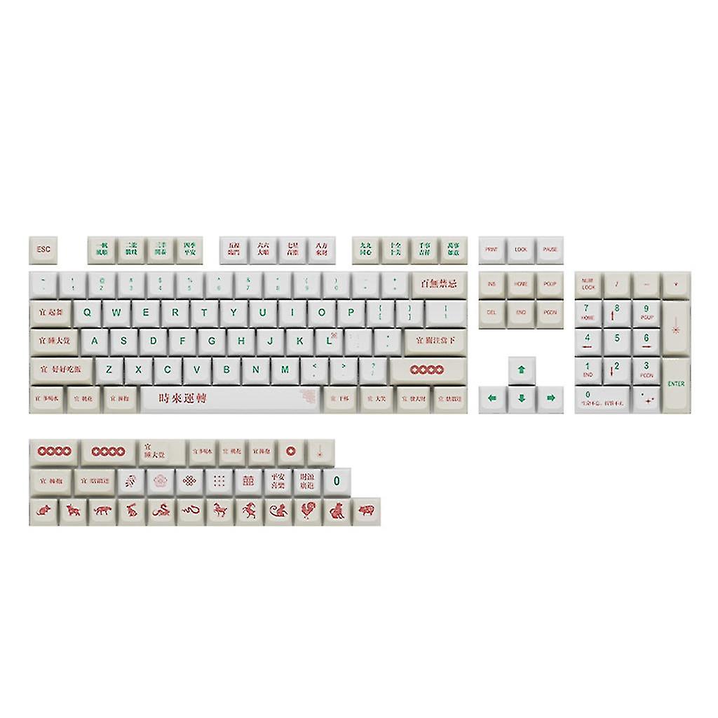 135 Keys Good Luck Cute Keycaps Xda Pbt Dye-subbed Mechanical Keyboard Keycap