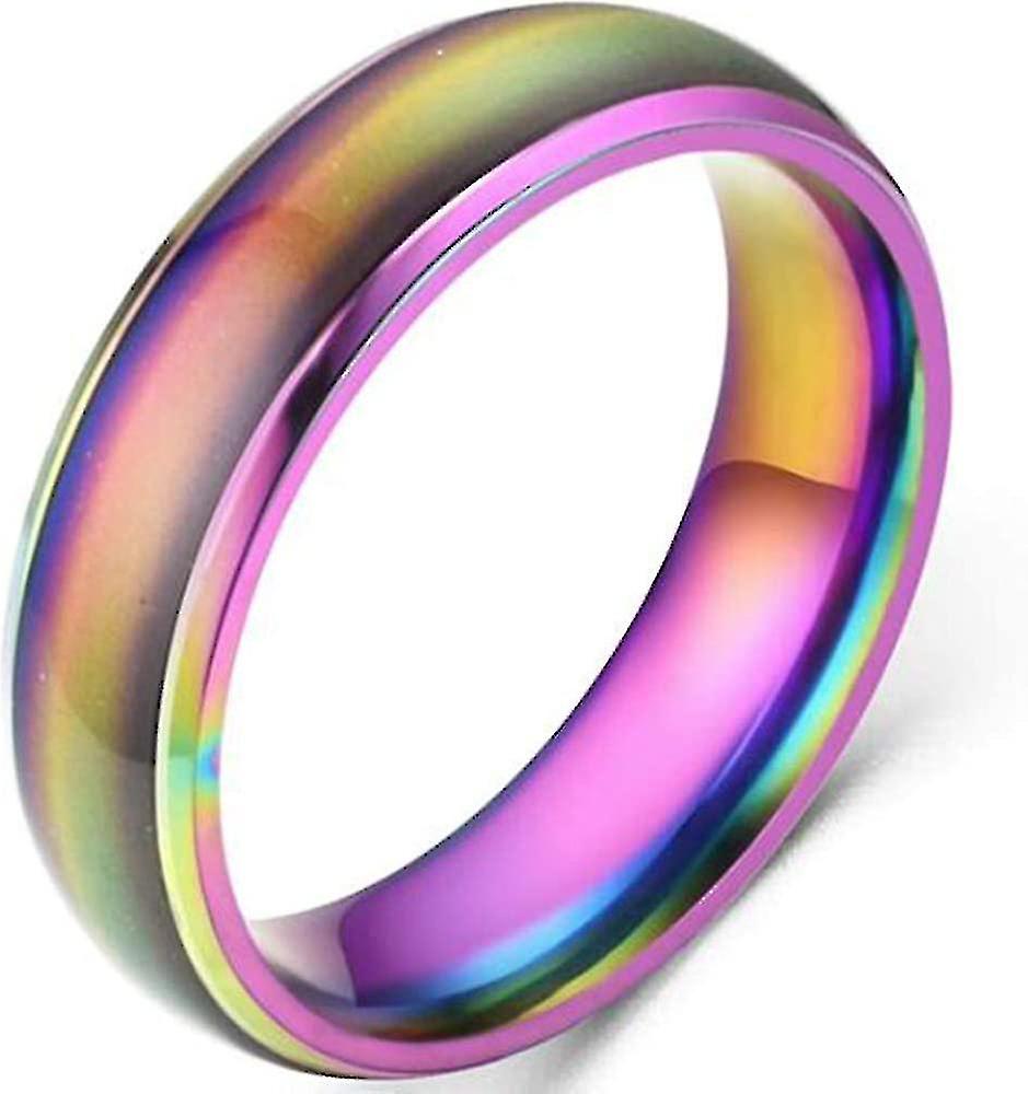 4 מ"מ נירוסטה טמפרטורה רגישה שינוי צבע שינוי רצועת נישואין טבעת מצב רוח