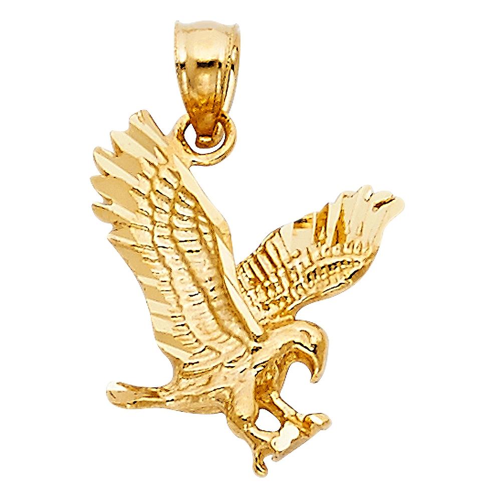 Collier pendentif aigle en or jaune 14 carats 14x17mm-Pendentif pour femmes - 1,4 grammes