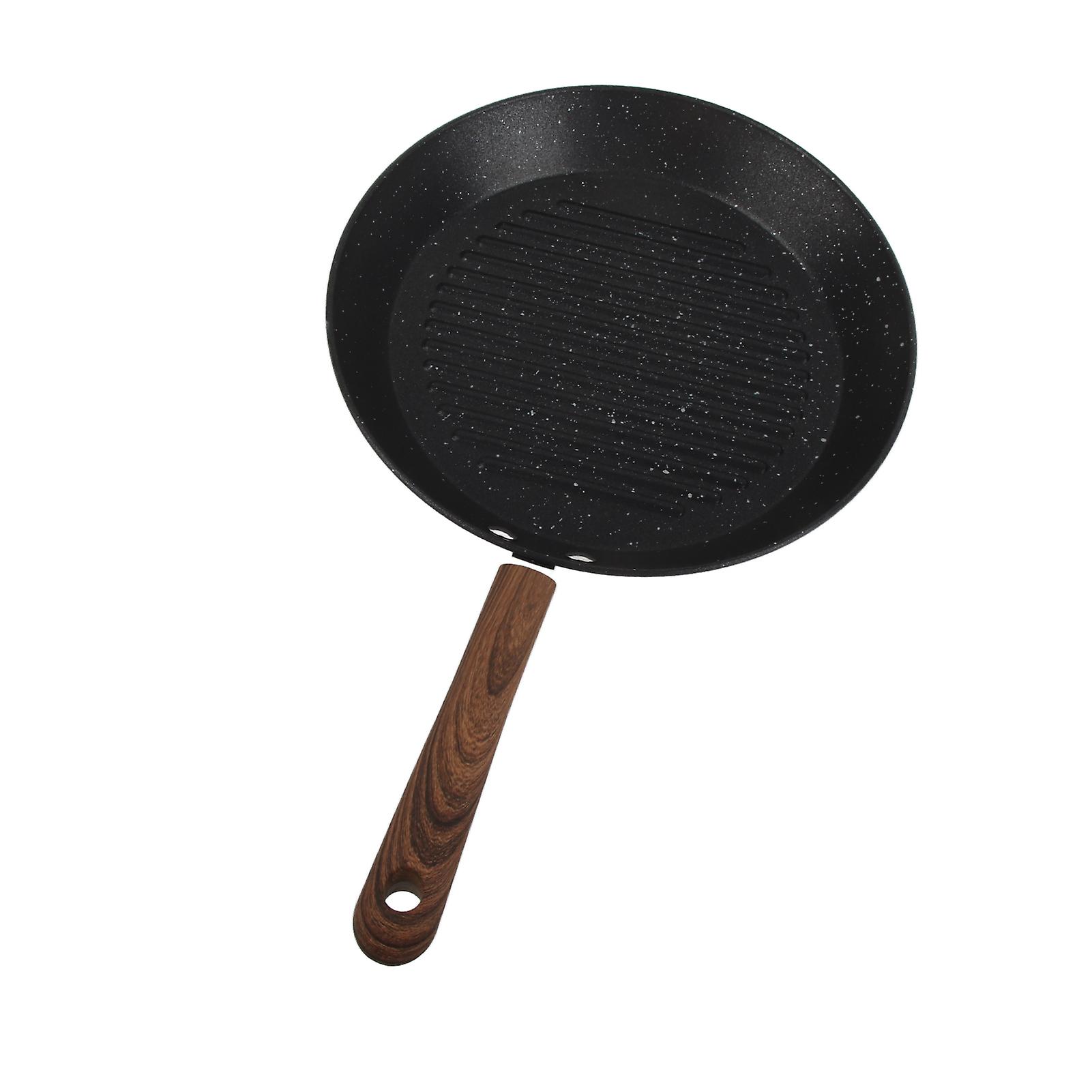 Round Grill Pan Universal Non Stick Multifunctional Flat Bottom Frying Pan for Breakfast 