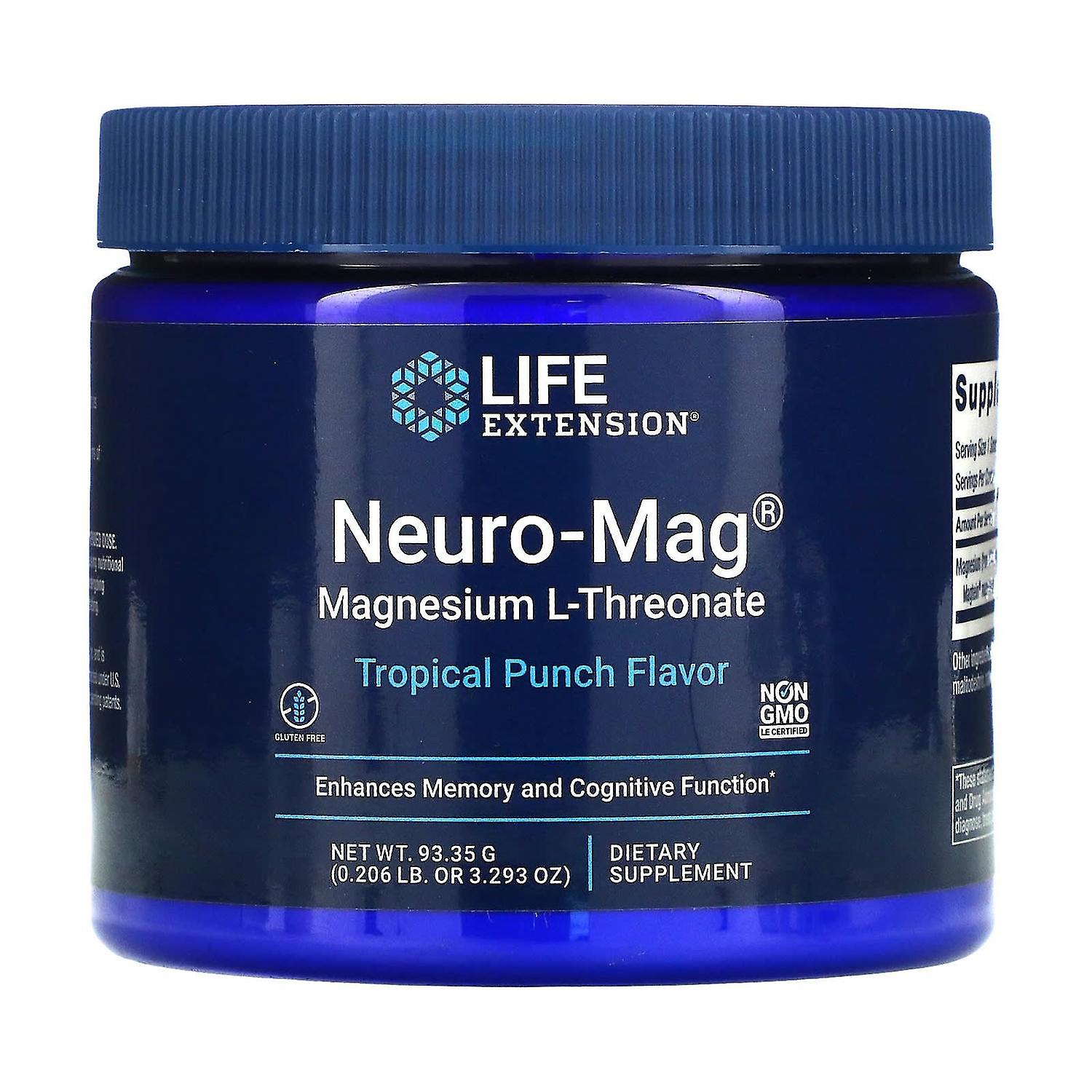 Life Extension, Neuro-Mag, Magnesium L-Threonate, Tropical Punch , 3.293 oz (93.35 g)