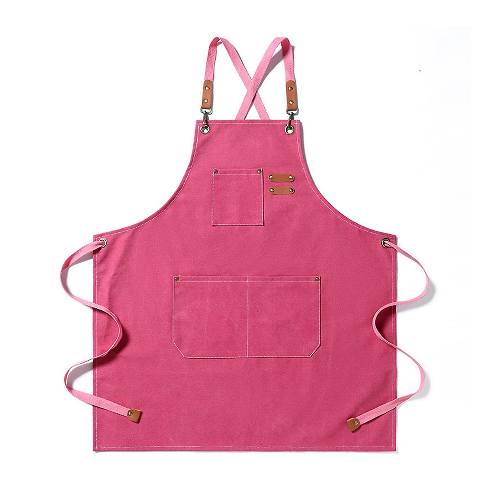 Canvass Apron with Large Pocket Multifunctional Lace-up Bib for Restaurant