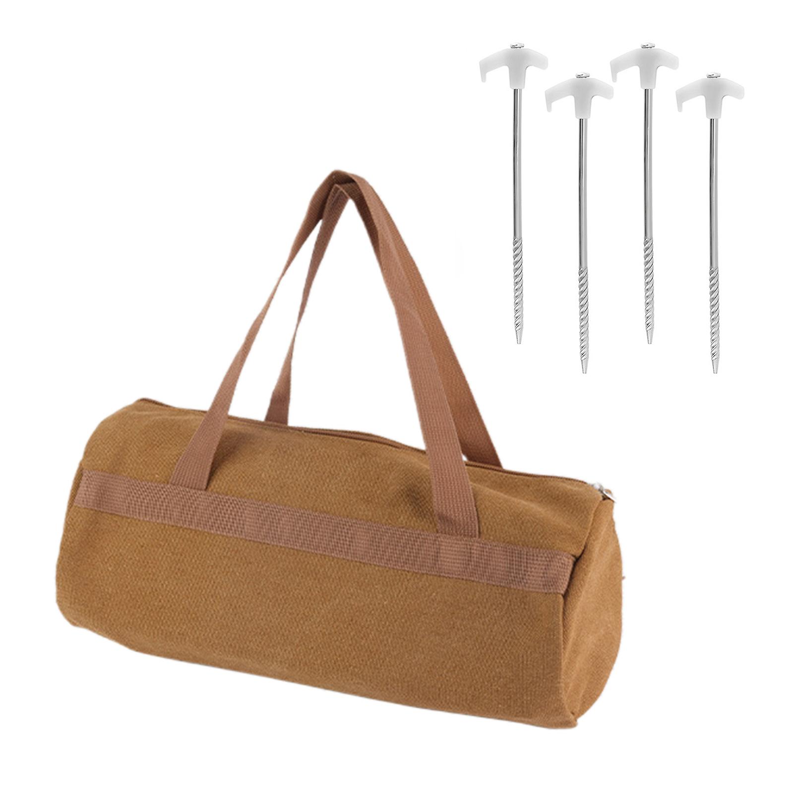 Glowing Tent Stakes with Tool Organiser Bag Windproof Fixed Tent Ground Spike for Beach Canopys