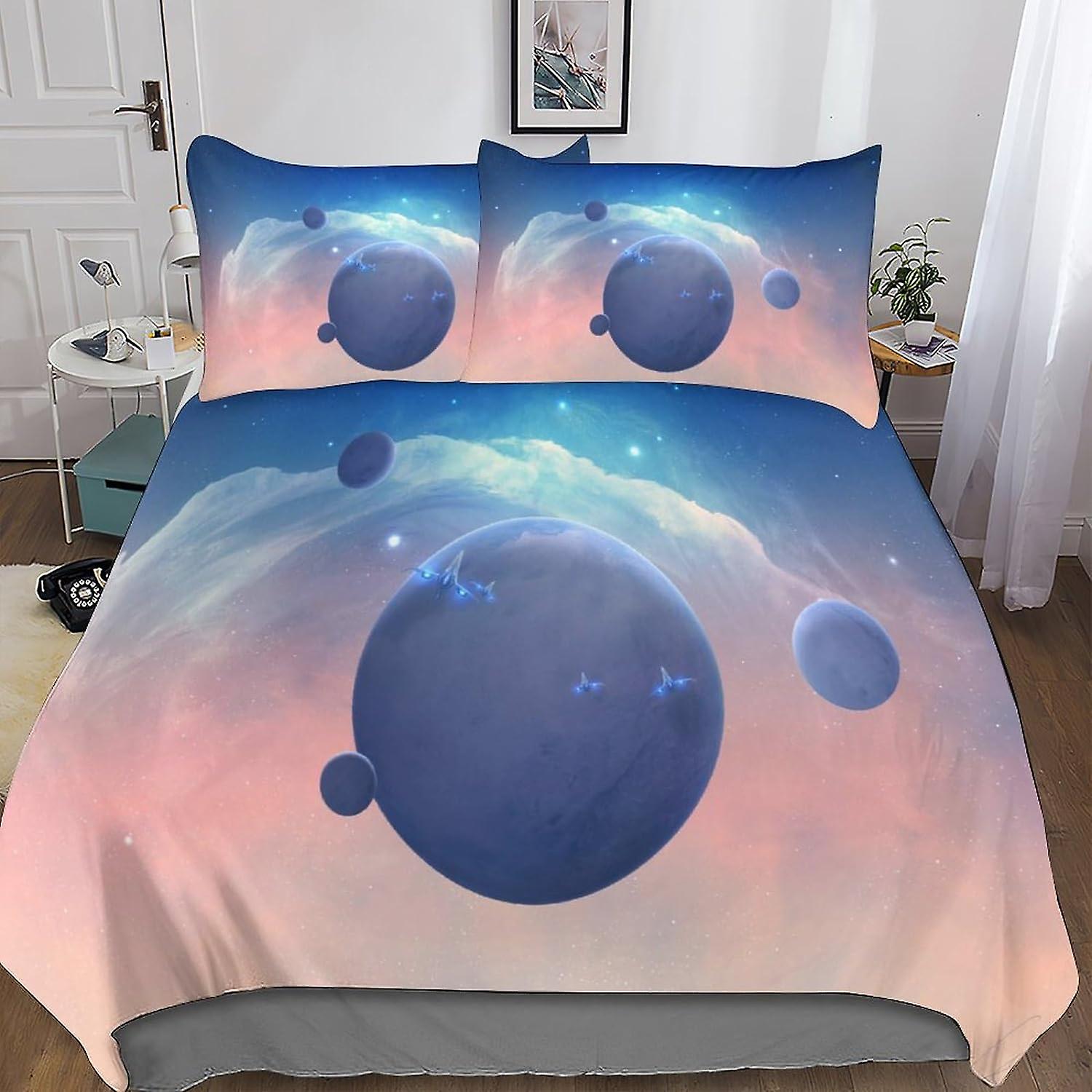 مجموعة غطاء لحاف كوني BARDYS ، طقم مفروشات غطاء لحاف جالاكسي ستار ثلاثي الأبعاد مع أكياس وسائد ، ستوكات ناعمة للبالغين والأطفال المراهقين 3 قطع مزدوجة
