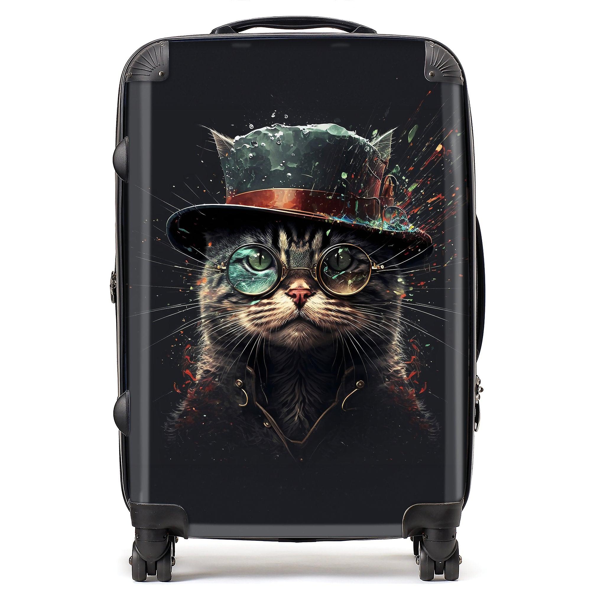 Cat With Glasses Splashart Suitcase