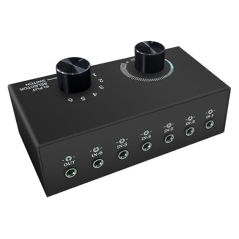3.5mm Stereo Audio Switcher Splitter 6 Way Audio Splitter Switch Switcher for Passive Speakers Headp