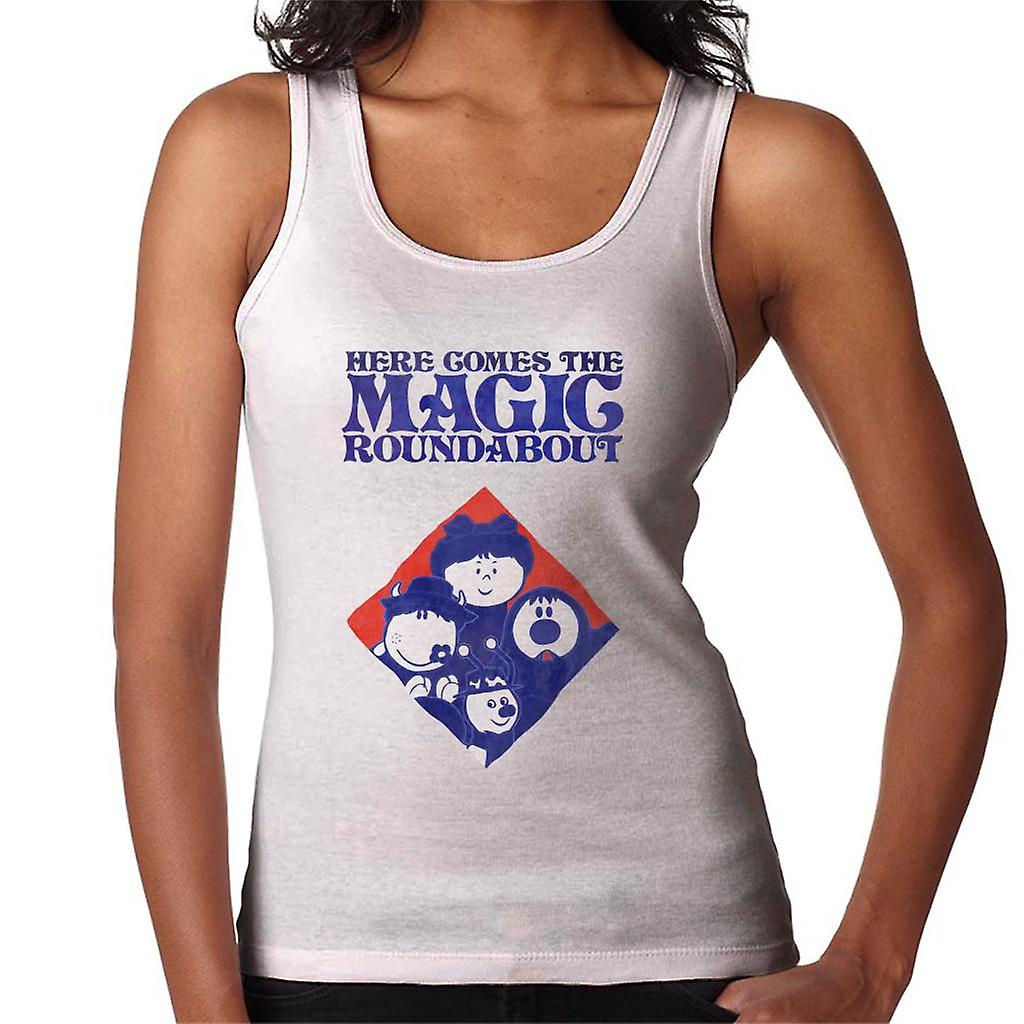 The Magic Roundabout Retro Blue Tone Diamond Women's Vest