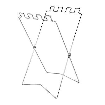 Collapsible Stainless Iron Trash Bag Holder - Portable Outdoor Stand, White