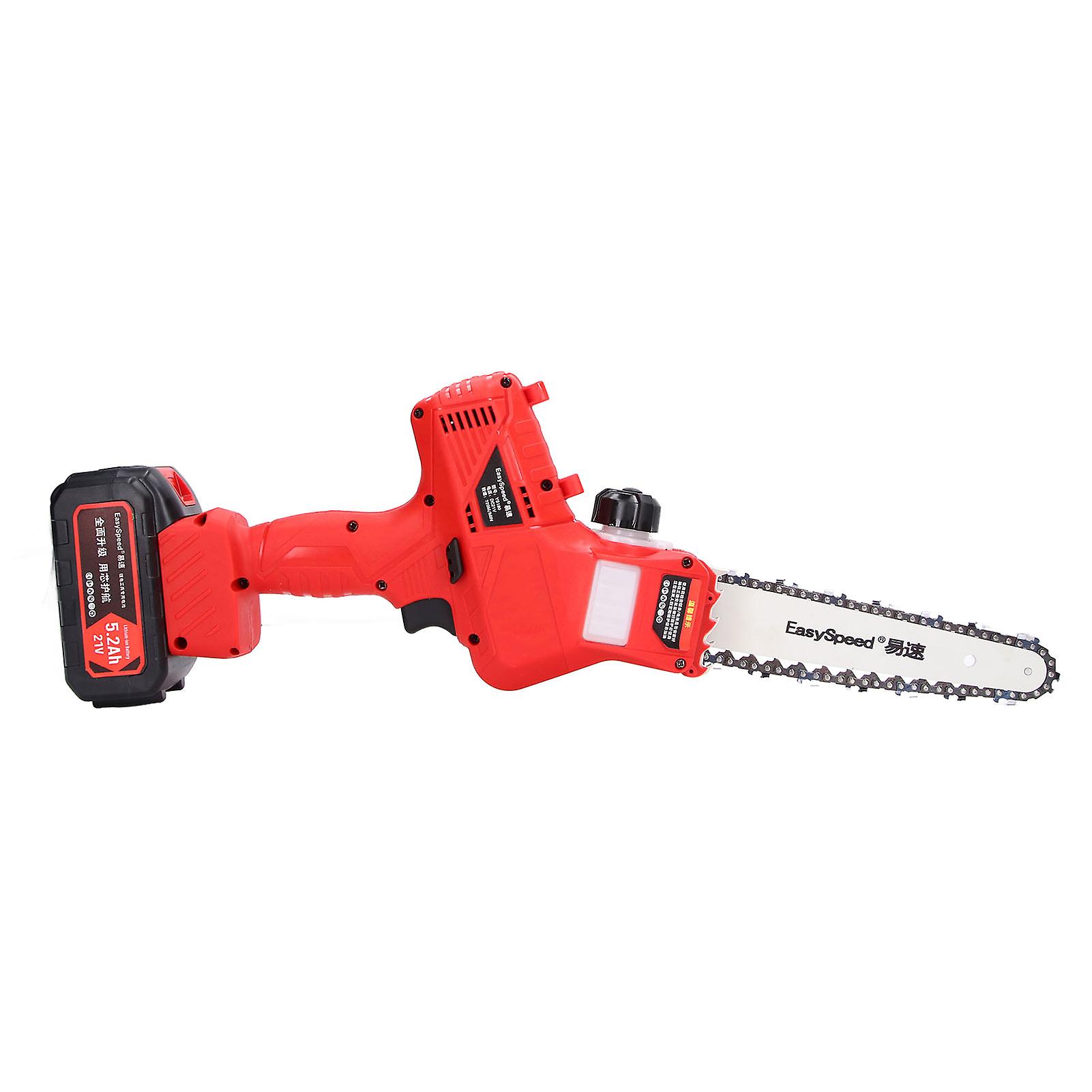 Mini Chain Saw 7 Inch Electric Pruning Felling Saw 21V 5.2AH 600W Lithium Electric Chain Saw US Plug 100‑240V
