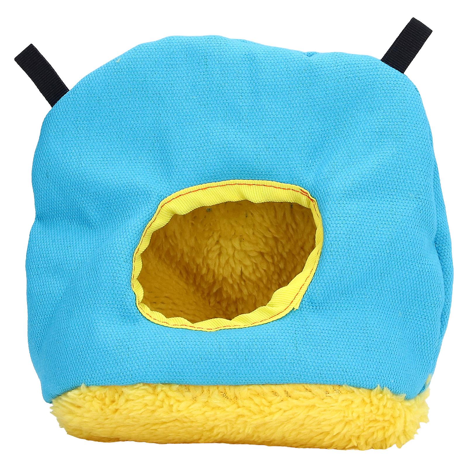 Warm Birdhouse Round Shape Soft Plush Save Space Easy Clean Safety Parrots HouseBlue