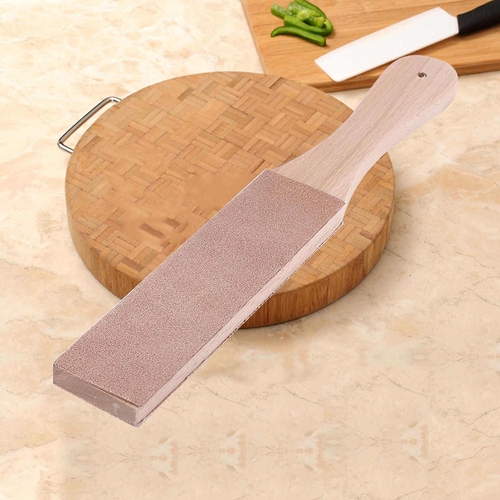 Leather Sharpener with Wood Handle,Multifunctional DIY Leather Craft Polish Sharpening Strop