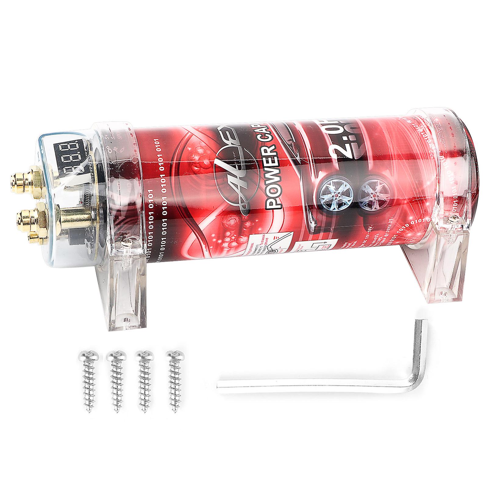 2 Farad capacitor for amplifier power stabilization in vehicles