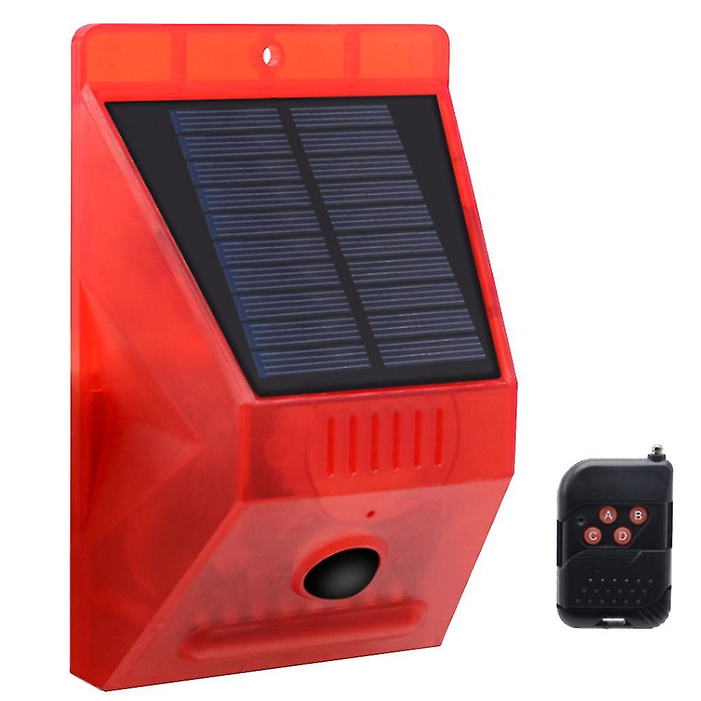 Solar Sound Alert Flash Warning Sound Light Alarm Motion Sensor Strobe Security Alarm System