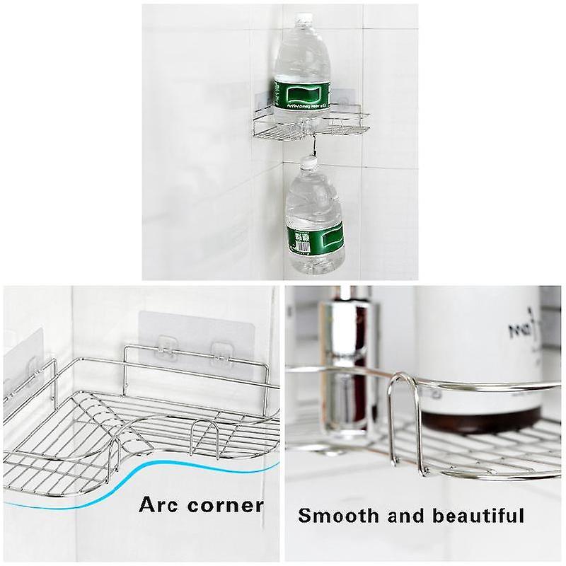 Bathroom Corner Shower Rack Stainless Steel Triangular Shampoo Soap Storage Shelves