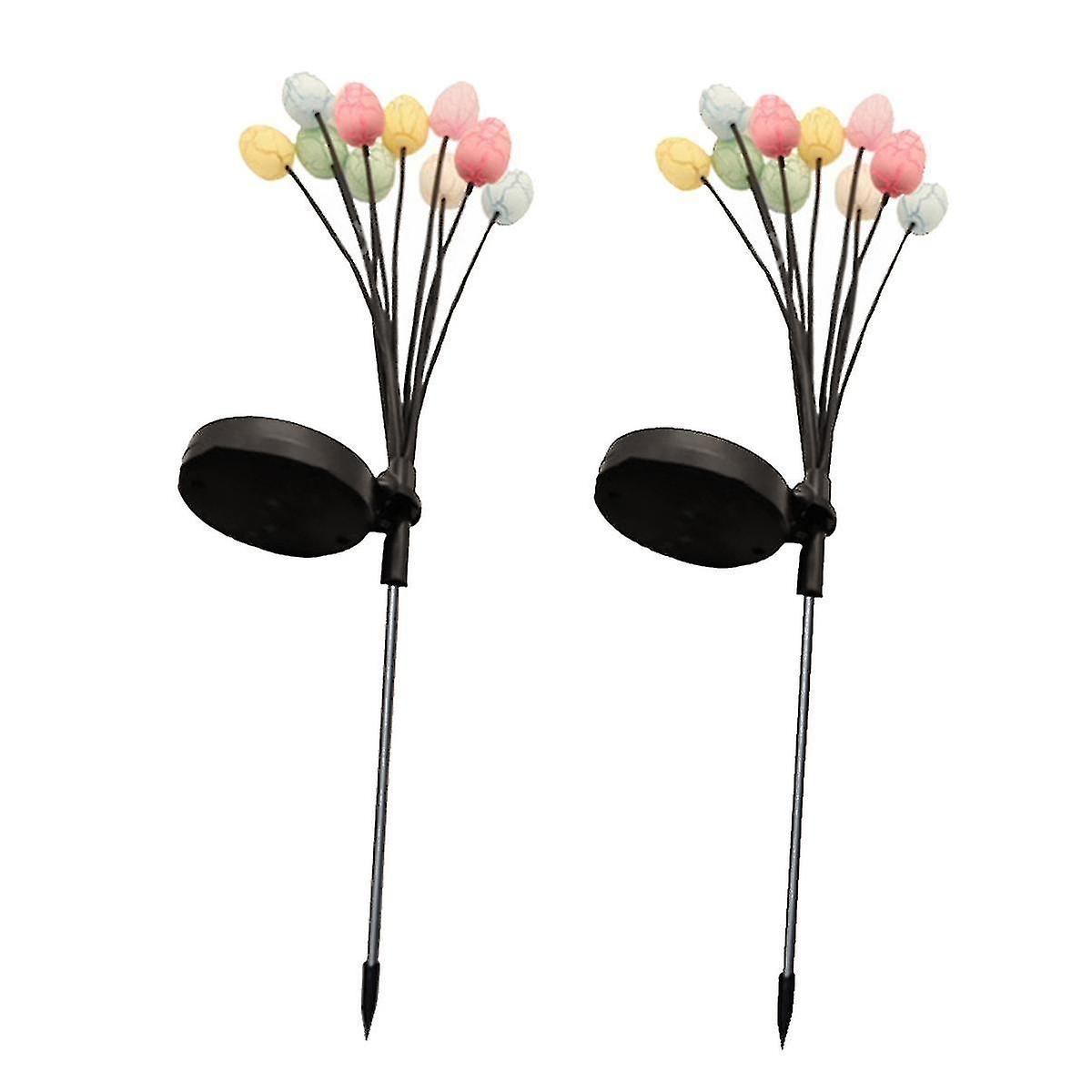 2 Pack 10LED Easter Eggs for Easter Decorations,Easter Decor Garden Lights Decorative Solar Lights,D