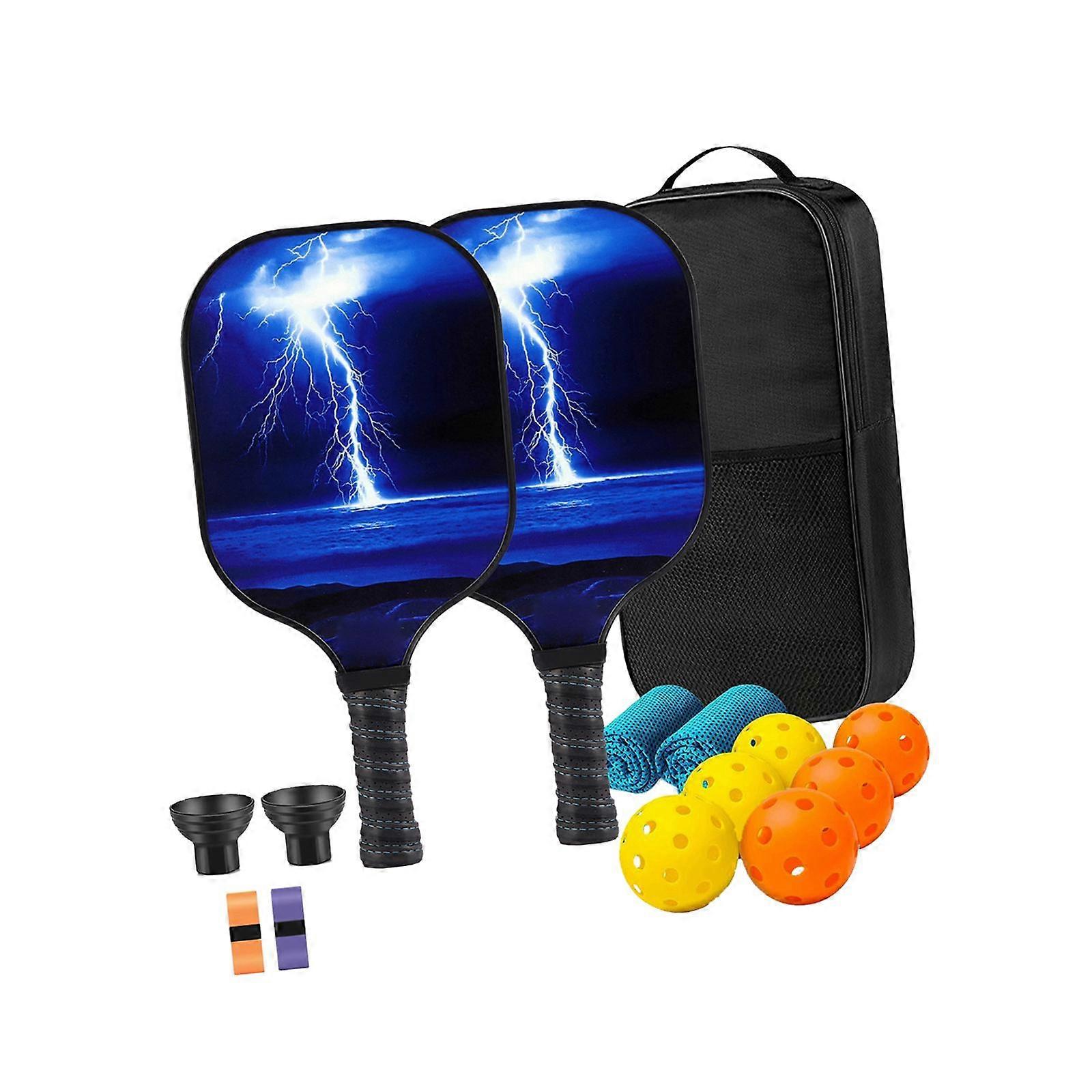 İç ve Dış Mekan Sporları için 6 Pickleball Toplu Pickleball Kürek Seti Mavi