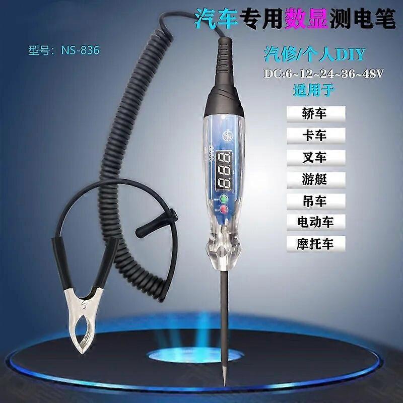 3~60V NS836 LED Digital Display Bidirectional Voltage Testing Portable Car Circuit Tester Automotive Maintenance Testing Tool ST1M315