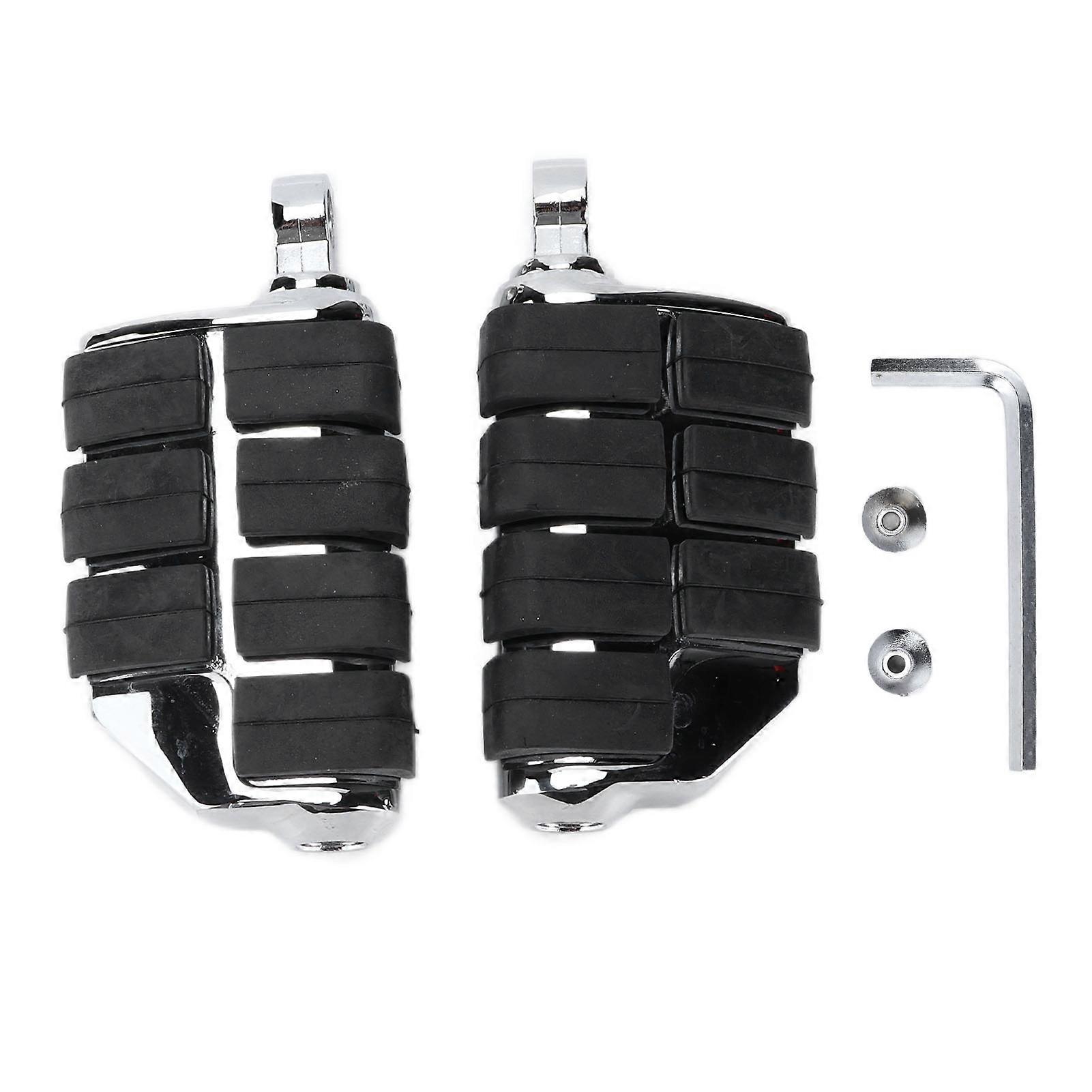 Pedane Moto Poggiapiedi CNC Lega di Alluminio Gomma Sostituzione Universale Per KawasakiChrome E2U311