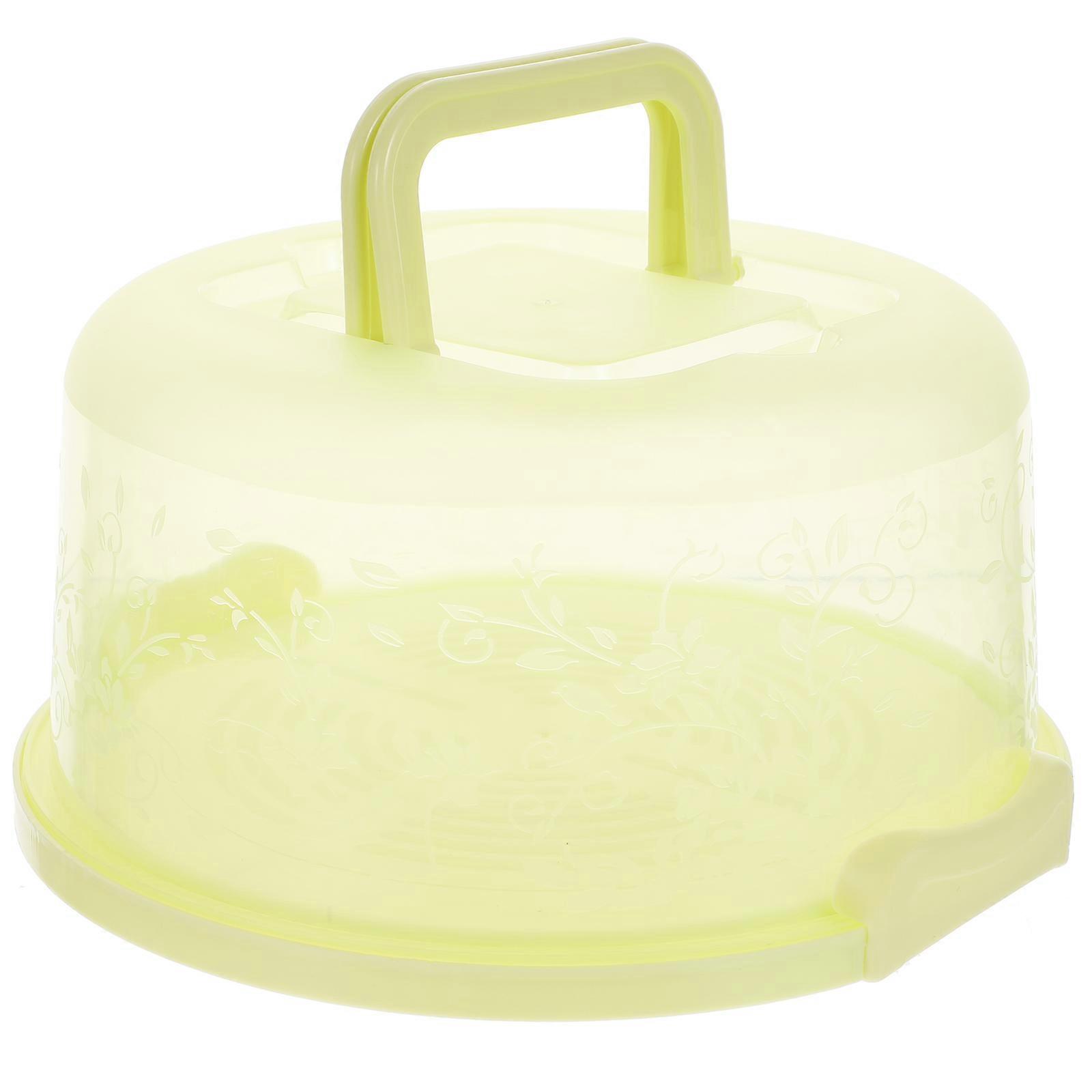 1Pc Buckle Round Cake Carrier with Handle Portable Handy Cupcake Holder Tray