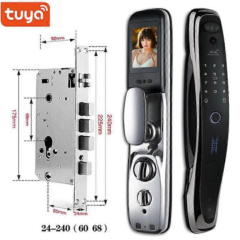 Tuya Smart Lock 3D ansigtsgenkendelse Fingeraftryk Sikkerhed Intelligent Smart Lock med Smart Life App Password RFID dørlås