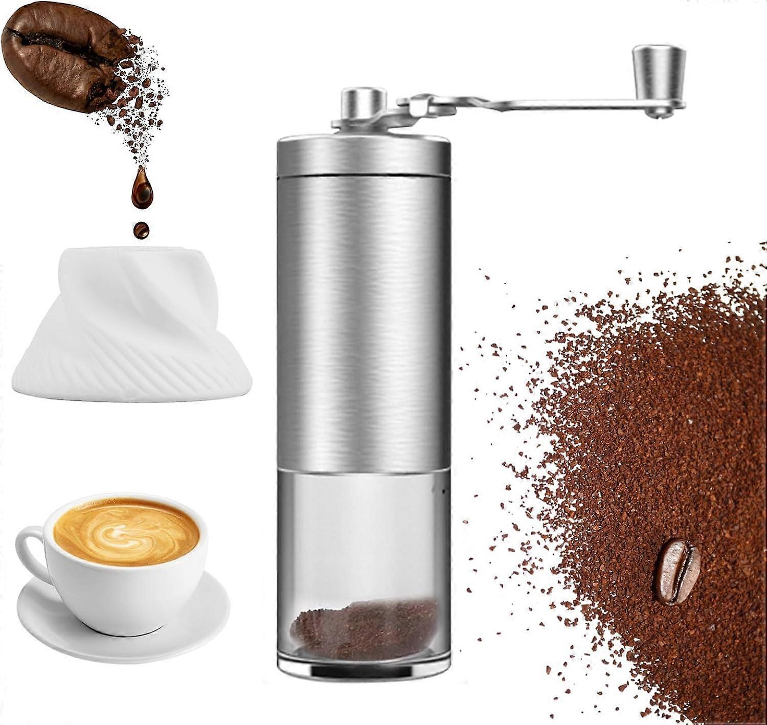 Manual Coffee Grinder, Manual Coffee Grinder, Adjustable Grind (Stainless Steels)