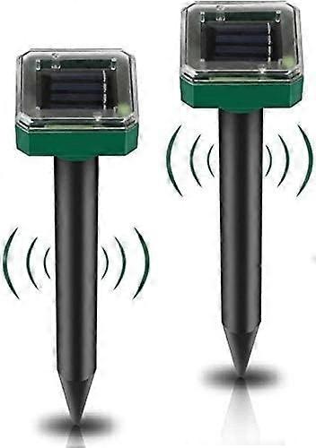 Solar Powered Ultrasonic Mole Repeller 2 Pack, Solar Mouse Repeller Outdoor, Solar Powered Mole Repe
