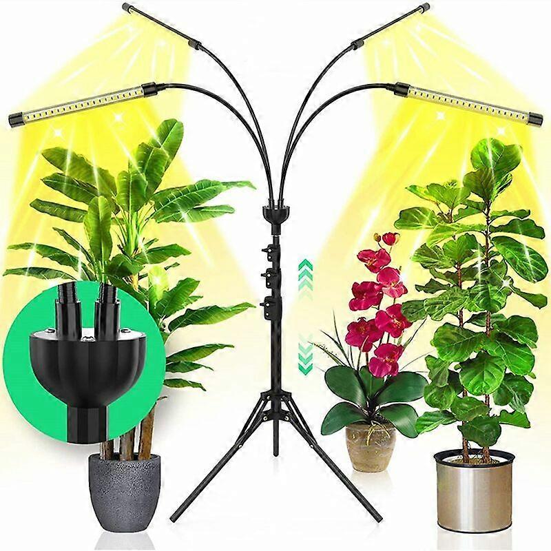 Plant Grow Light with Tripod 80 LED Horticultural Grow Light Flower 4 Heads Full Spectrum Grow Light with 10 Dimmable Levels 3 Timer Modes Light Editi