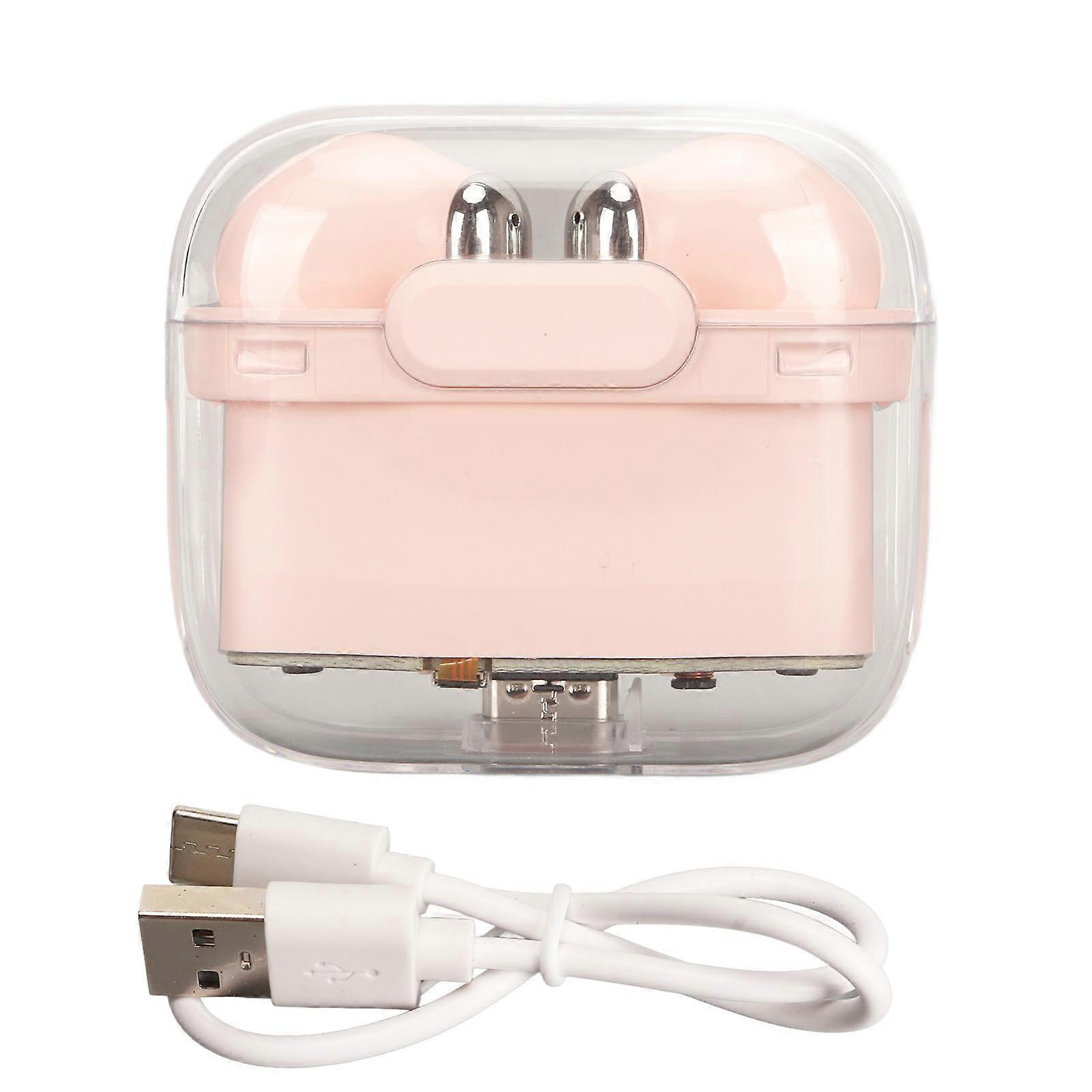 BT5.3 Translation Headset 144 Languages Instant Voice Language Translator Earphone for Business Travel Learning Pink