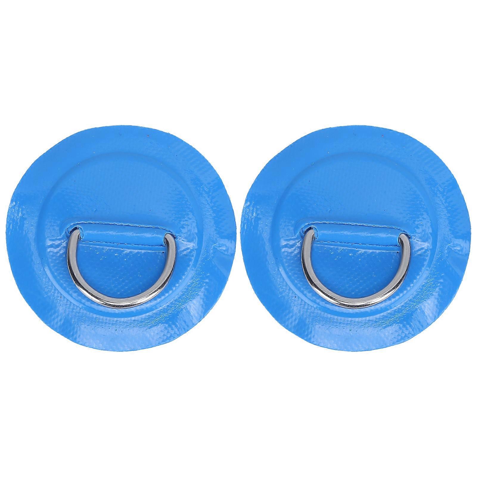 2 Pcs Inflatable Boat Dring Pad Patch Pvc Durable Marine Stainless Steel Fixed Buckle