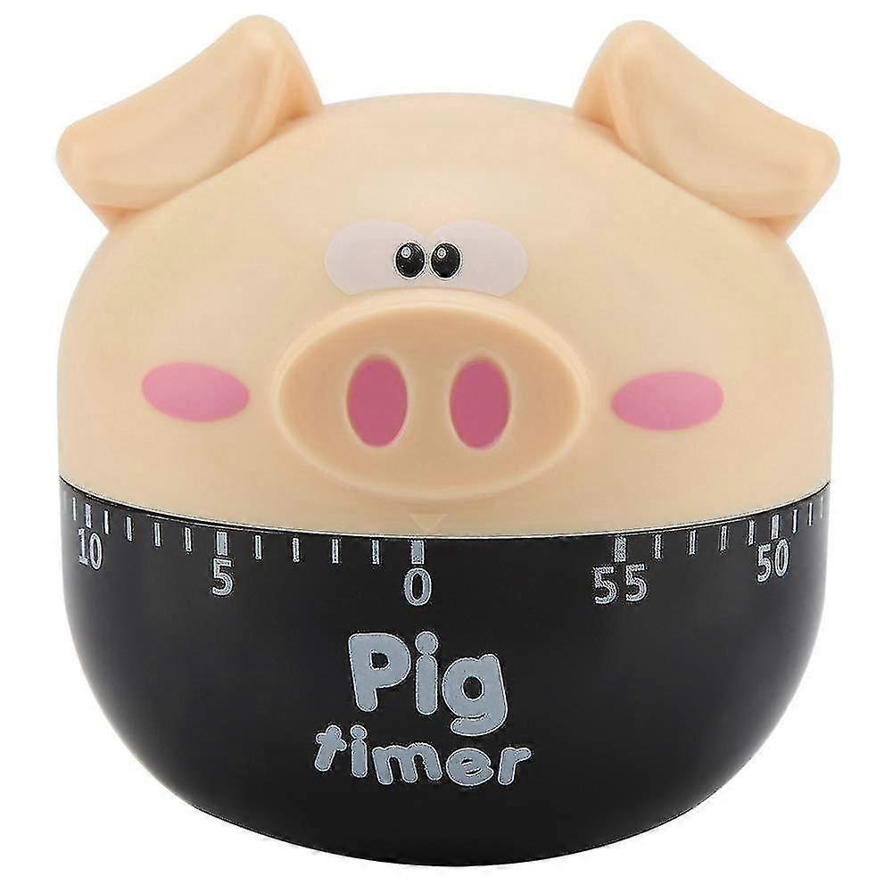 Kitchen Timer Cute Cartoon Pig Mechanical Time Counter For Cooking Tool (khaki)