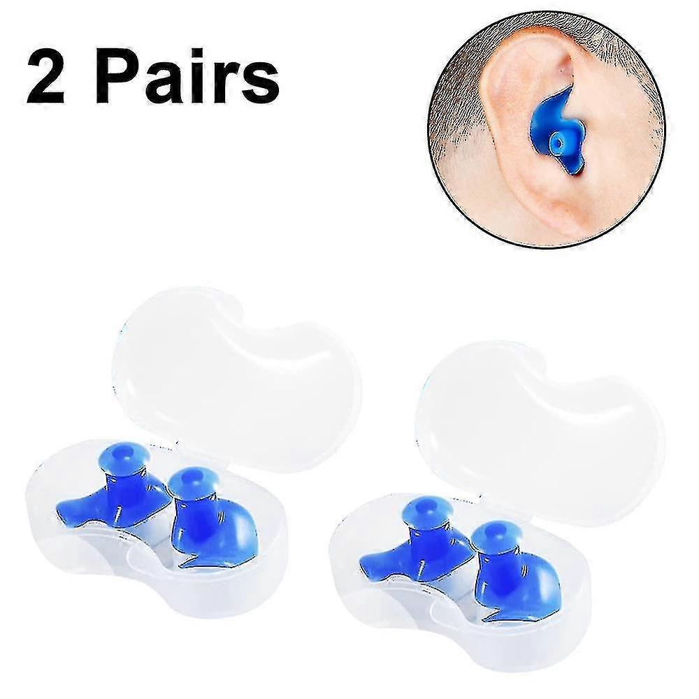 2-par vanntett gjenbrukbare silikon øreplugger