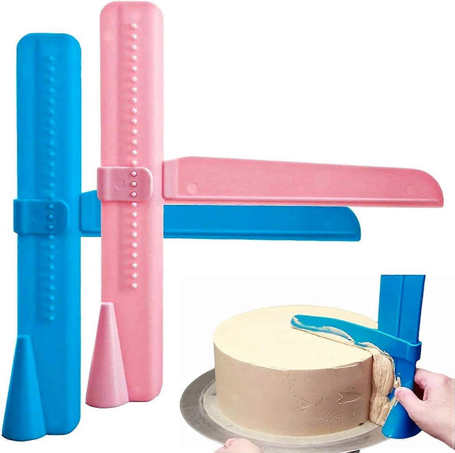 Cake Smoother, Adjustable Cake Spatulas Cake Scraper Fondant Smoothing Tool Cake Decorating Smoother Polisher (Pack Of 2)