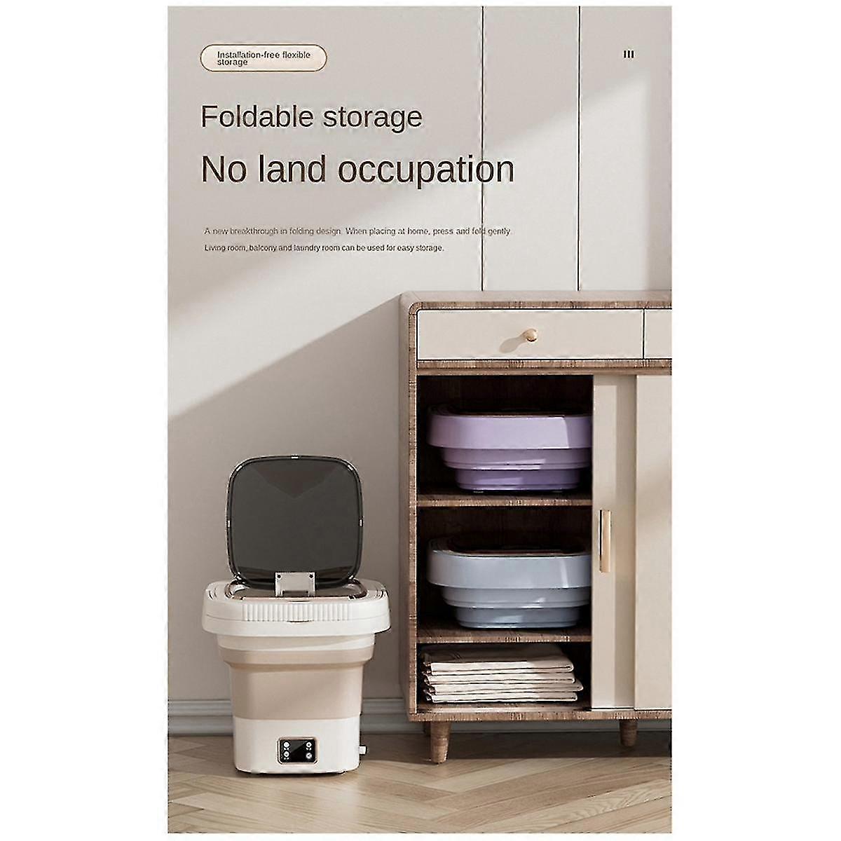 9l Taşınabilir Yıkama Mini Katlanabilir Ev Tipi Çamaşır Makinesi, İplik Kuru Çamaşır Makinesi Mor ile