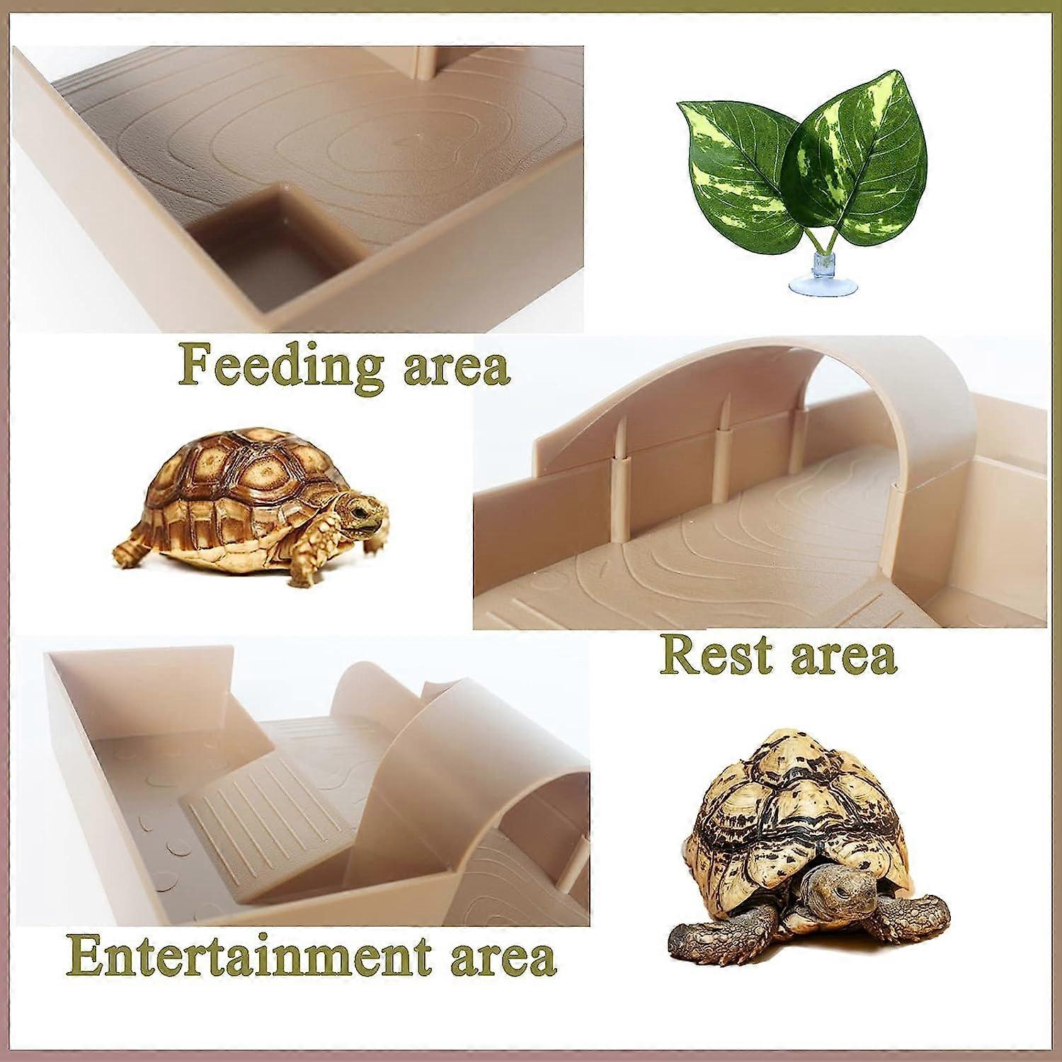 Plateforme Solaire Pour Tortue Et Reptile – Ornement D'aquarium En Résine Marron 20x10.5cm