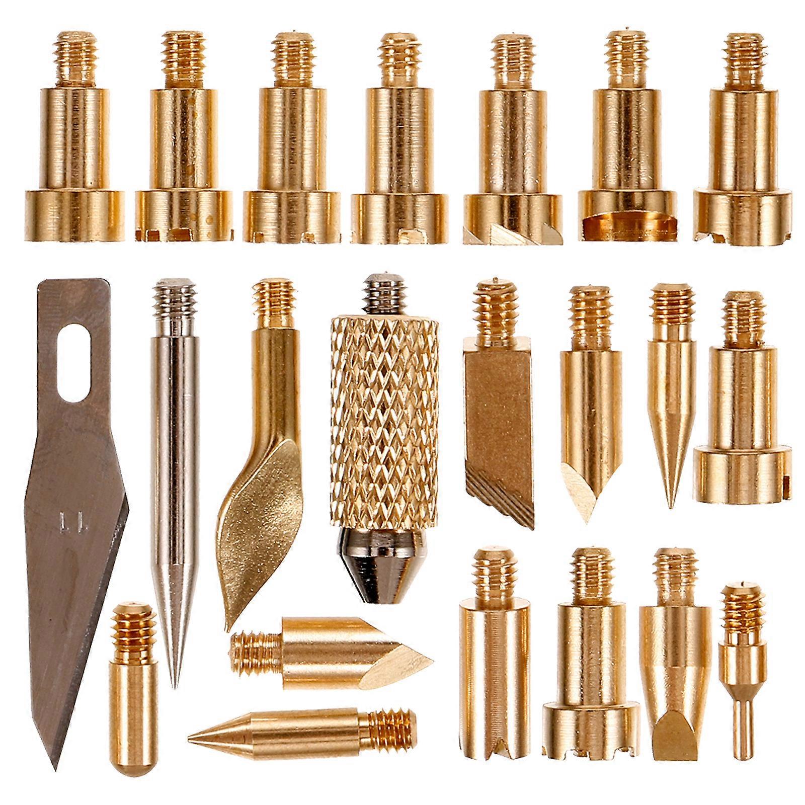 28Pcs Pyrography Burning Tips Metal Tips for DIY Embossing Crafts Making Burning Tips