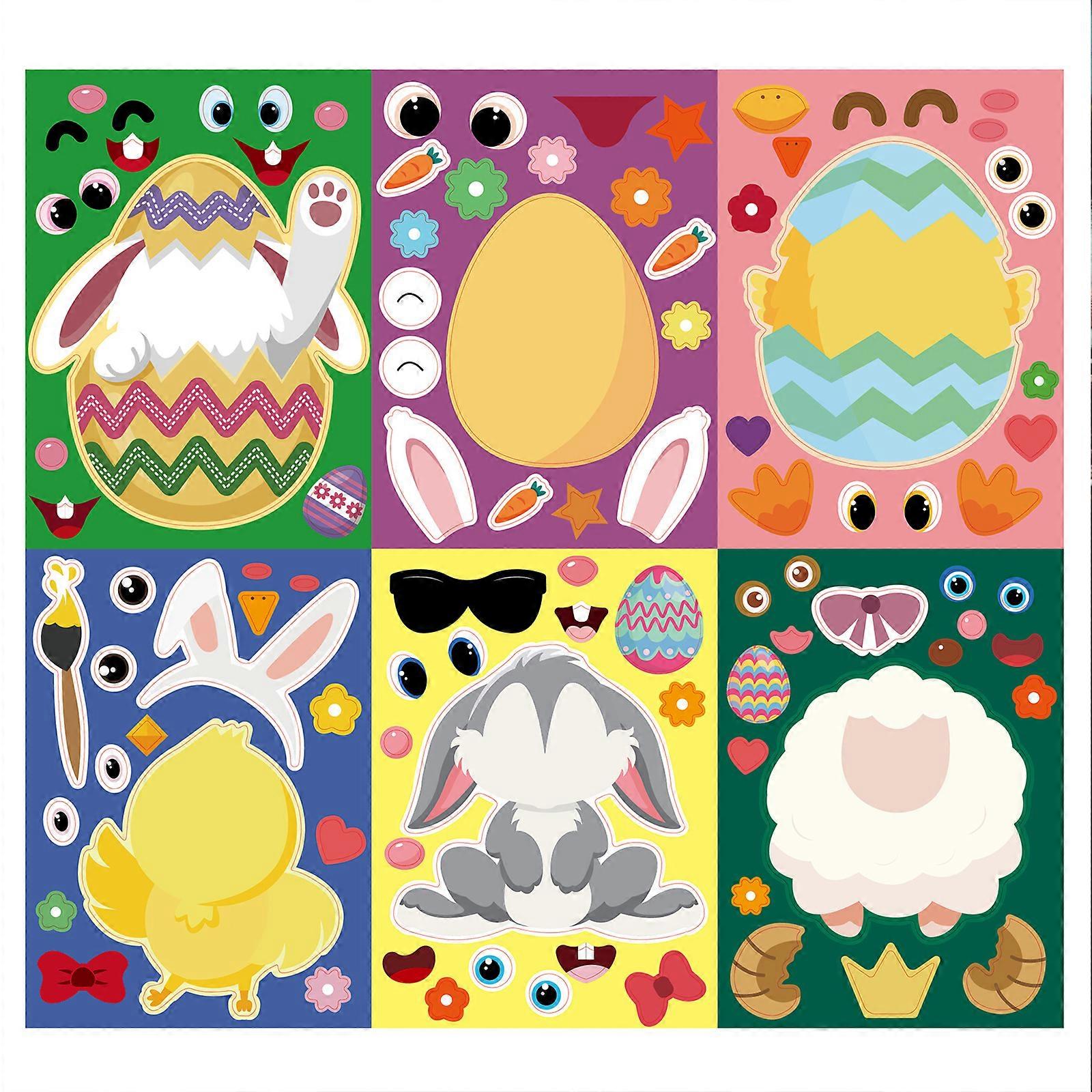  1 Pack Easter Egg Decals Wrapping Labels Stickers Easter Party Decorations Kit