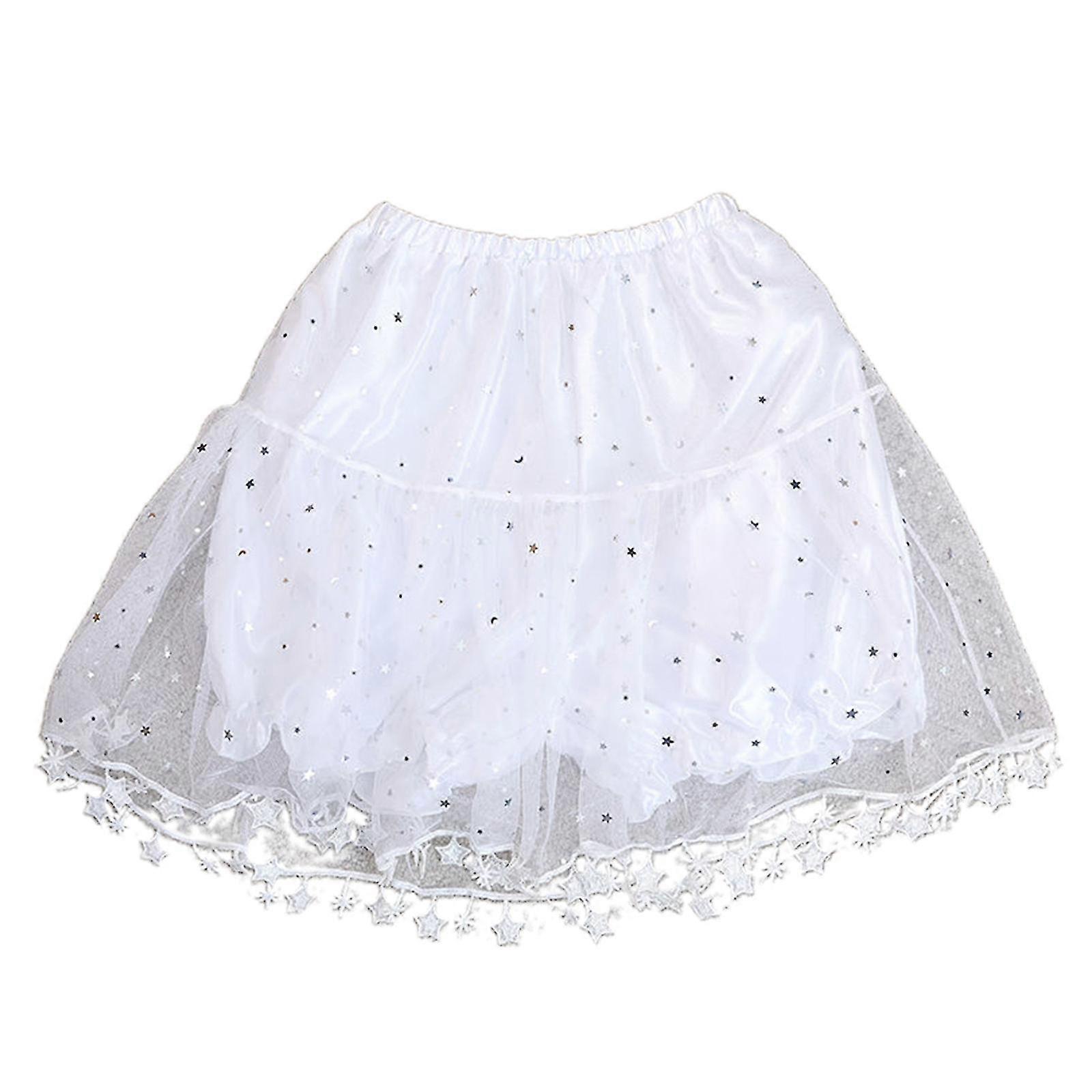 Petticoat With Bloomers Inside A-line Short Half Slips With Star Tassel Trim