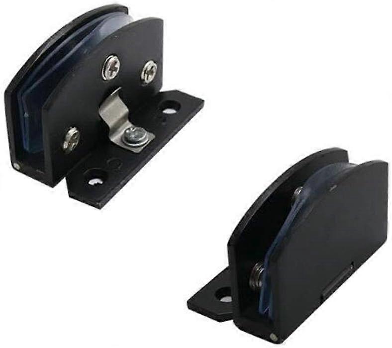 1 زوج من قطع غيار مفصلات الباب الزجاجي للزجاج السميك 5-8 مم (أسود)